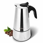 Godmorn Cafetera Italiana, Cafetera espresso en Acero inoxidable, 9 tazas